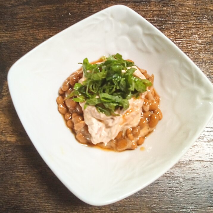 おつまみなどに!!ツナマヨ納豆です♪